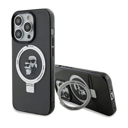 Karl Lagerfeld Ring Stand Karl&Choupette - θήκη για Apple iPhone 14 Pro - Μαύρο