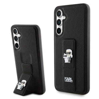 Karl Lagerfeld Gripstand Saffiano Karl&Choupette - θήκη για Samsung Galaxy S23 FE - Μαύρο