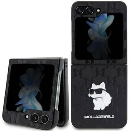 Karl Lagerfeld Saffiano Monogram Choupette Pin - θήκη για Samsung Galaxy Z Flip5 - Μαύρο