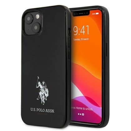 US Polo USHCP13SUMHK iPhone 13 mini 5,4" μαύρη σκληρή θήκη με λογότυπο Polo
