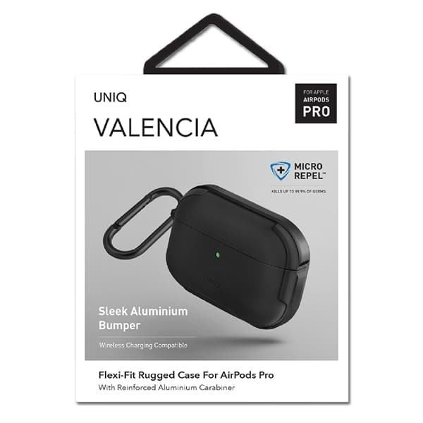UNIQ Θήκη Valencia για AirPods Pro μαύρη αντιμικροβιακή - Image 8