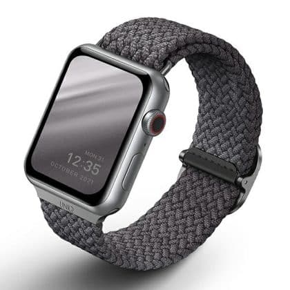 UNIQ pasek Aspen Apple Watch 44/42/45 mm Series 1/2/3/4/5/6/7/8/9/SE/SE2 Braided szary/granite grey
