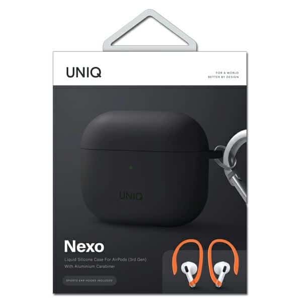 UNIQ θήκη Nexo AirPods 3ης γενιάς + Ear Hooks από σιλικόνη γκρι - Image 5