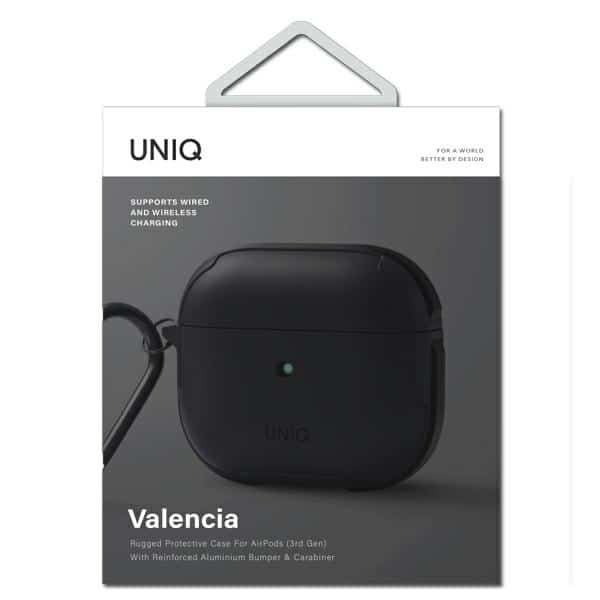 UNIQ Θήκη Valencia AirPods 3 μαύρη/midnight black Antimicrobial - Image 4