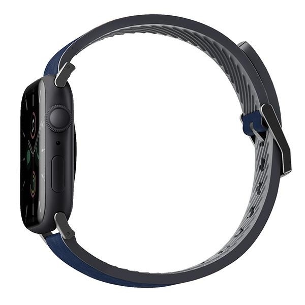 UNIQ pasek Straden Apple Watch Series 1/2/3/4/5/6/7/8/9/10/SE/SE2/Ultra/Ultra 2 42/44/45/49mm. Leather Hybrid Strap niebieski/blue - Image 2