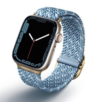 UNIQ pasek Aspen Apple Watch 40/38/41mm Series 1/2/3/4/5/6/7/8/9/SE/SE2 Braided DE modry/cerulean blue