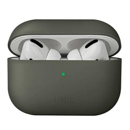 UNIQ θήκη Lino AirPods Pro Silicone γκρι/γκρι βρύα