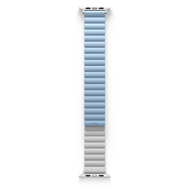 UNIQ pasek Revix Apple Watch Series 1/2/3/4/5/6/7/8/9/SE/SE2/Ultra/Ultra 2 42/44/45/49mm. Reversible Magnetic biały-niebieski/white-blue - Image 8