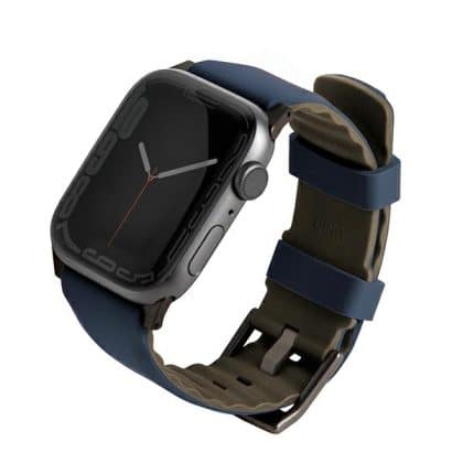 UNIQ pasek Linus Apple Watch Series 1/2/3/4/5/6/7/8/9/SE/SE2/Ultra/Ultra 2 42/44/45/49mm. Airosoft Silicone niebieski/nautical blue