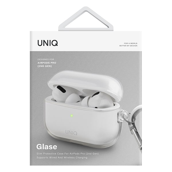 UNIQ θήκη Glase AirPods Pro 2 gen (2022/2023) διάφανη/λαμπερά διάφανη - Image 4