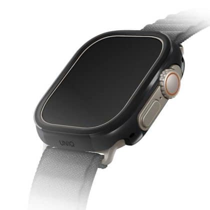 UNIQ θήκη Valencia για Apple Watch Ultra/ Ultra 2 49mm μαύρο/μεσάνυχτα μαύρο