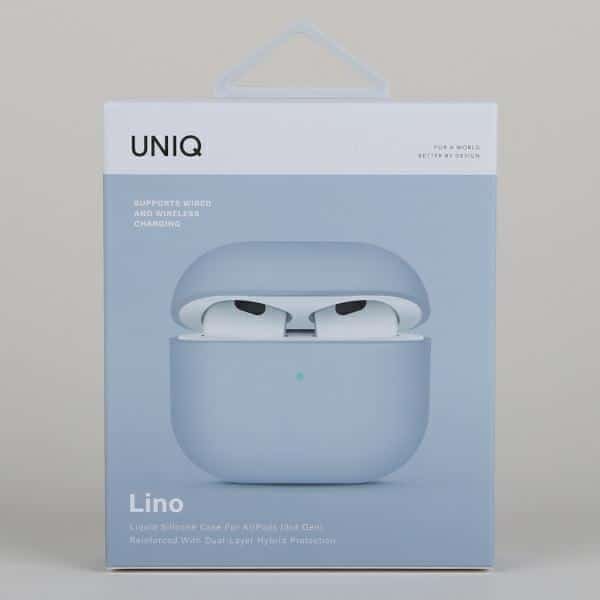 UNIQ θήκη Lino AirPods 3ης γενιάς Σιλικόνης σε χρώμα γαλάζιο/arctic blue - Image 4