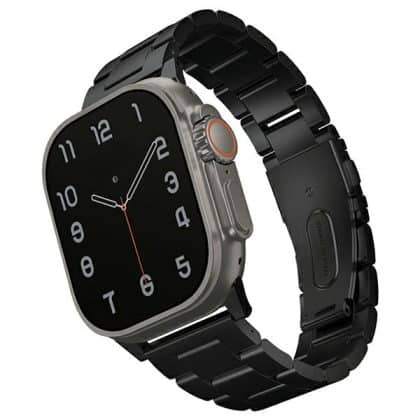 UNIQ pasek Osta Apple Watch 42/44/45/ 49mm Series 1/2/3/4/5/6/7/8/9/10/SE/SE2/Ultra/Ultra 2 Stainless Steel czarny/midnight black