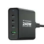 Wozinsky WGCSB 240W GaN φορτιστής τοίχου USB-A / 3 x USB-C - μαύρο - Image 3