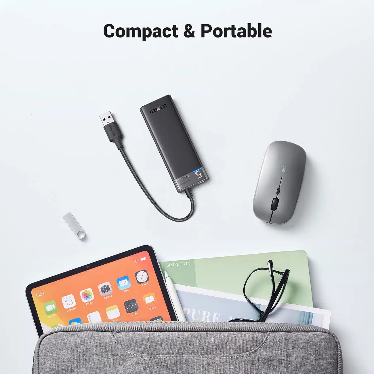 Ugreen CM653 HUB με 4 θύρες USB-A και καλώδιο τροφοδοσίας USB-A - μαύρο - Image 8
