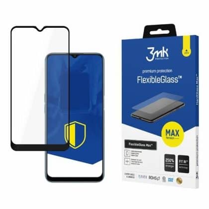 3MK FlexibleGlass Max Oppo A16/A16s, Υβριδικό Γυαλί με ενισχυμένες άκρες μαύρο
