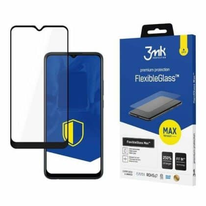 3MK FlexibleGlass Max Oppo A15/A15S, Υβριδικό Γυαλί με ενισχυμένες άκρες μαύρο