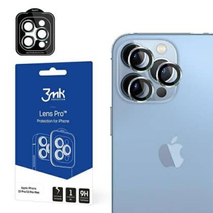 3MK Προστασία φακού Pro για iPhone 13 Pro /13 Pro Max με πλαίσιο συναρμολόγησης, ασημί, 1 τεμάχιο