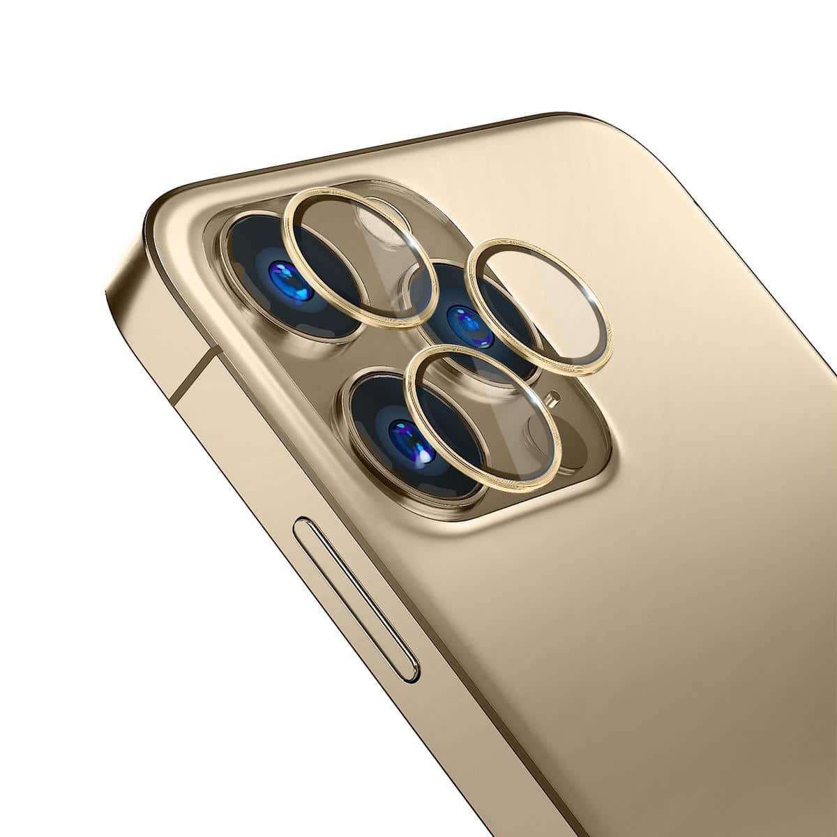 3MK Προστασία Φακού Pro για iPhone 14 Pro / 14 Pro Max με χρυσό πλαίσιο συναρμολόγησης 1τμχ. - Image 2