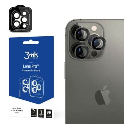 3MK Προστασία φακού Pro για iPhone 14 Pro / 14 Pro Max γκρίζος Προστασία φακού με πλαίσιο συναρμολόγησης 1τμχ.