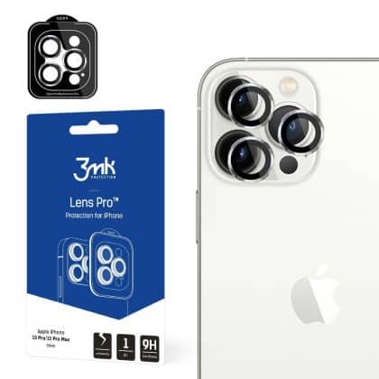 3MK Προστασία φακού Pro για iPhone 13 Pro / 13 Pro Max γκρί/γκρί γραφίτη με πλαίσιο συναρμολόγησης 1τμχ.