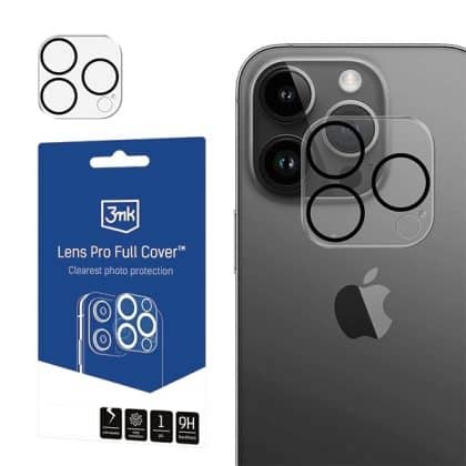 3MK Lens Pro Full Cover iPhone 12 Pro Προστατευτικό γυαλί για τον φακό της κάμερας με πλαίσιο συναρμολόγησης 1τμχ
