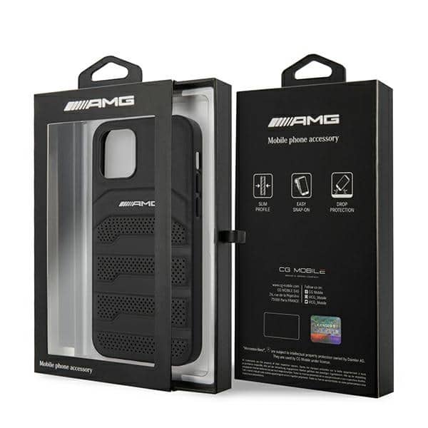 Mercedes Leather Debossed Lines - θήκη για Apple iPhone 12 mini - Μαύρο - Image 8