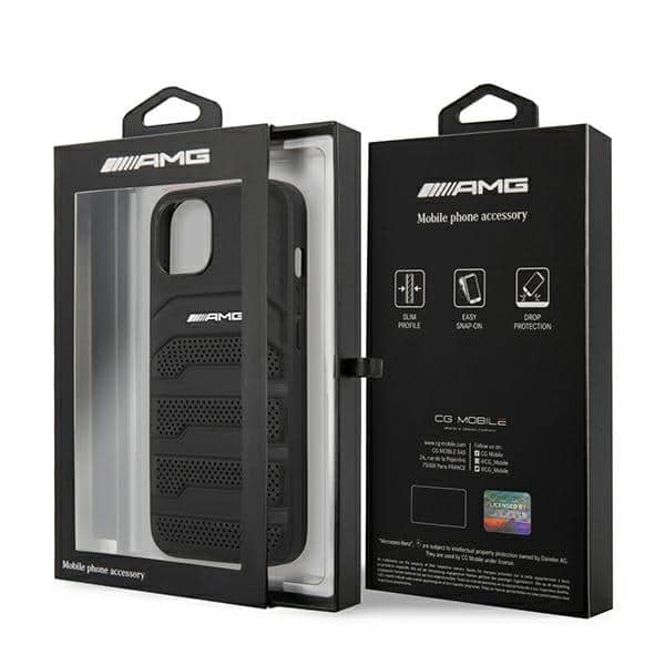 Mercedes Leather Debossed Lines - θήκη για Apple iPhone 13 mini - Μαύρο - Image 8