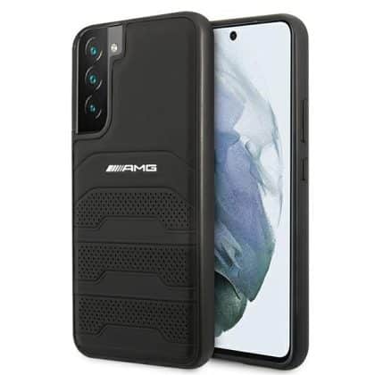 Mercedes Leather Debossed Lines - θήκη για Samsung Galaxy S22 + S906 - Μαύρο