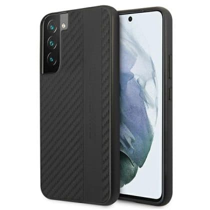 Mercedes Carbon Stripe&Embossed - θήκη για Samsung S22+ S906 - Μαύρο