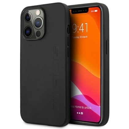 Mercedes Leather Hot Stamped - θήκη για Apple iPhone 14 Pro Max - Μαύρο
