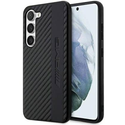 Mercedes Carbon Stripe&Embossed - θήκη για Samsung Galaxy S23 - Μαύρο