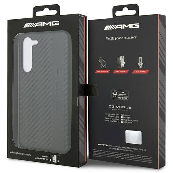 Mercedes Carbon Stripe&Embossed - θήκη για Samsung Galaxy S23+ - Μαύρο - Image 8