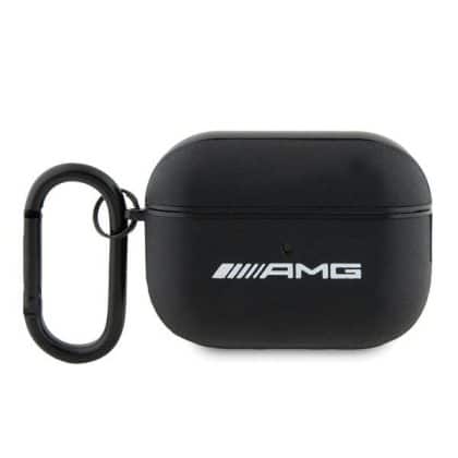 AMG AMAP2SLWK Θήκη για AirPods Pro 2 (2022/2023) Δέρμα Μαύρο με Λευκό Λογότυπο