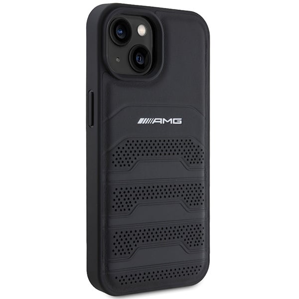 Mercedes Leather Debossed Lines - θήκη για Apple iPhone 15 Plus - Μαύρο - Image 4