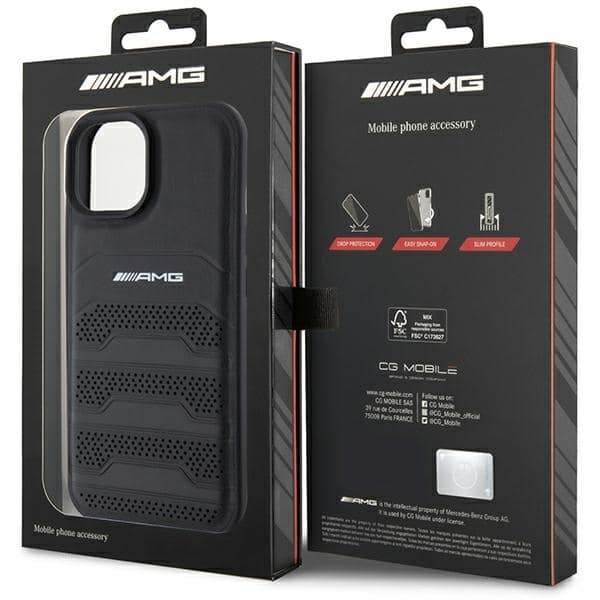 Mercedes Leather Debossed Lines - θήκη για Apple iPhone 15 Plus - Μαύρο - Image 8
