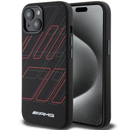 Mercedes Silicone Large Rhombuses Pattern MagSafe - θήκη για Apple iPhone 15 Plus / - Μαύρο