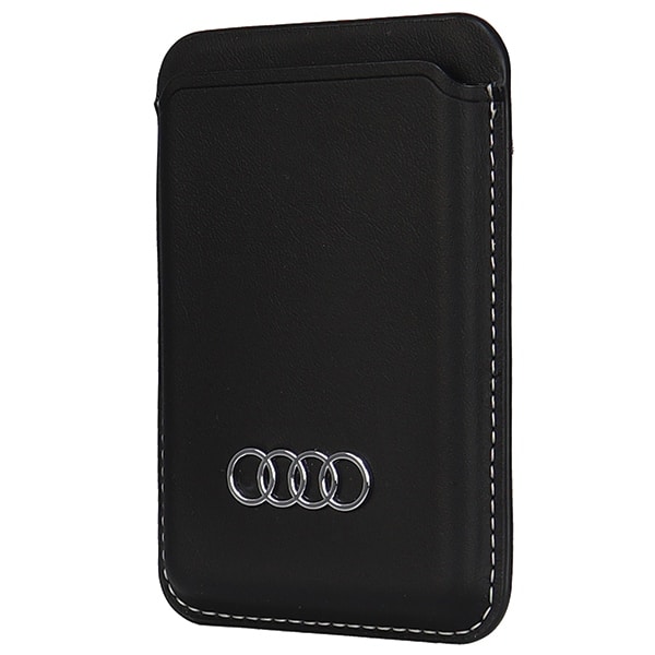 Audi Συνθετικό Δερμάτινο Πορτοφόλι με Θέση για Κάρτες MagSafe AU-MSCH-Q3/D1-BK μαύρο - Image 2