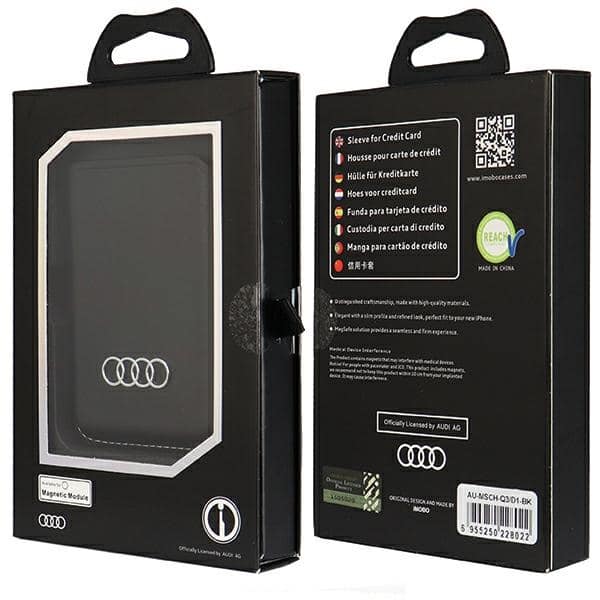 Audi Συνθετικό Δερμάτινο Πορτοφόλι με Θέση για Κάρτες MagSafe AU-MSCH-Q3/D1-BK μαύρο - Image 7