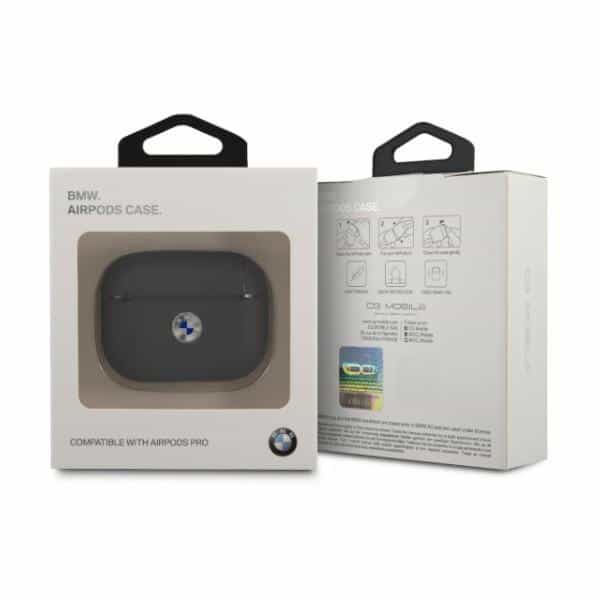 BMW BMAPSSLNA Θήκη για AirPods Pro από γνήσιο δέρμα με ασημένιο λογότυπο σε χρώμα γρανάτη/ναυτικό μπλε - Image 3