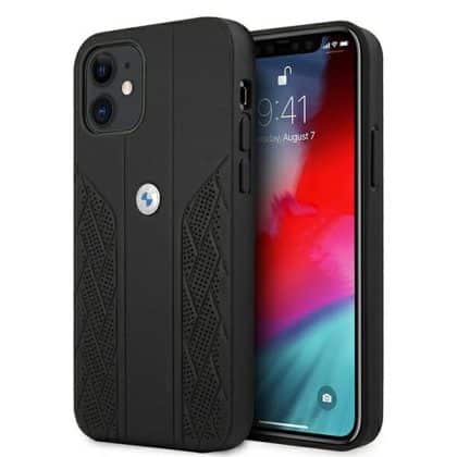 BMW Leather Curve Perforate - θήκη για Apple iPhone 12 mini - Μαύρο