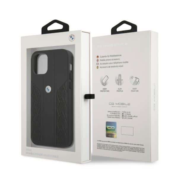 BMW Leather Curve Perforate - θήκη για Apple iPhone 12/12 Pro - Μαύρο - Image 8