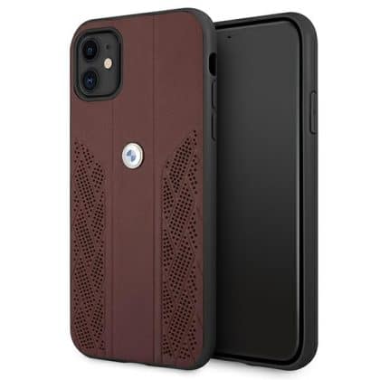 BMW Leather Curve Perforate - θήκη για Apple iPhone 11 - Κόκκινο
