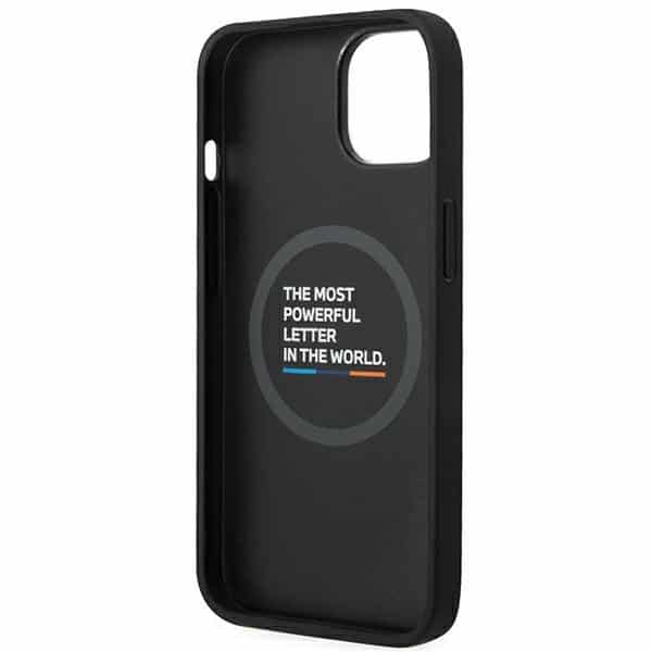 BMW Leather Stamp Tricolor Magsafe - θήκη για Apple iPhone 14 Plus - Μαύρο - Image 7