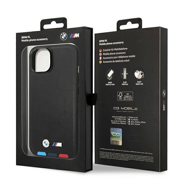 BMW Leather Stamp Tricolor Magsafe - θήκη για Apple iPhone 14 Plus - Μαύρο - Image 8