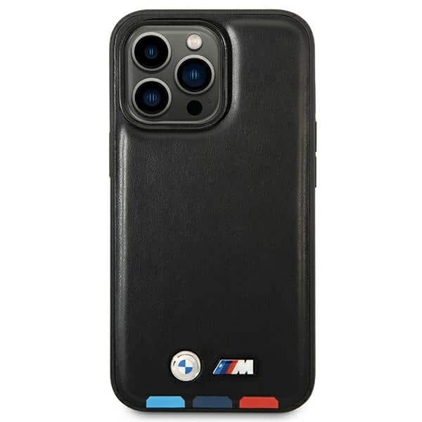 BMW Leather Stamp Tricolor Magsafe - θήκη για Apple iPhone 14 Pro - Μαύρο - Image 3