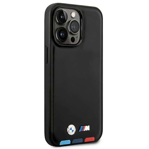 BMW Leather Stamp Tricolor Magsafe - θήκη για Apple iPhone 14 Pro - Μαύρο - Image 4