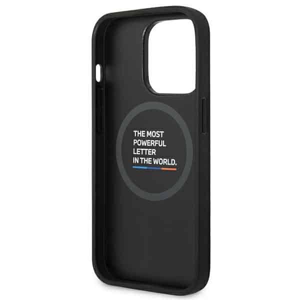 BMW Leather Stamp Tricolor Magsafe - θήκη για Apple iPhone 14 Pro Max - Μαύρο - Image 7