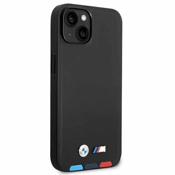 BMW Leather Stamp Tricolor - θήκη για Apple iPhone 14 Plus - Μαύρο - Image 4