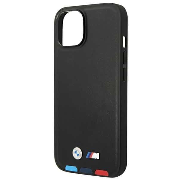 BMW Leather Stamp Tricolor - θήκη για Apple iPhone 14 Plus - Μαύρο - Image 6